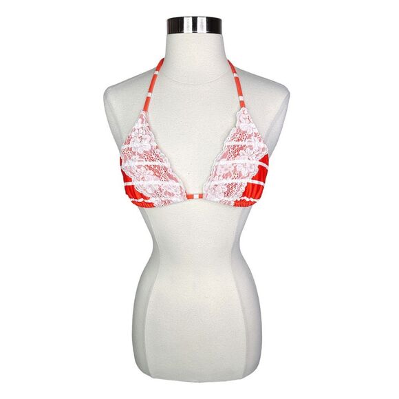 Beach Bunny Swimwear Lady Lace Triangle Bikini Top - Size Medium - Picture 2 of 7